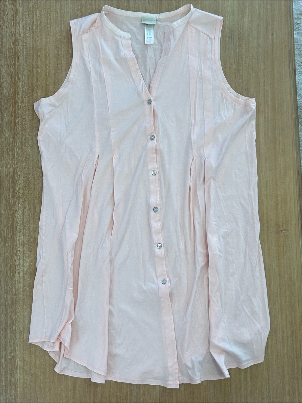 HANRO of Switzerland Cotton Tank Sleep Shirt | NWOT | Crystal Pink | Large